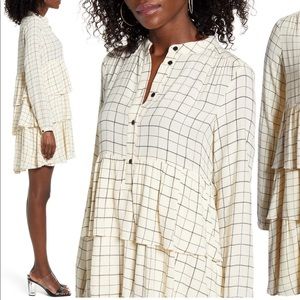 VERO MODA | Mirene Windowpane Check Tiered Babydoll Dress